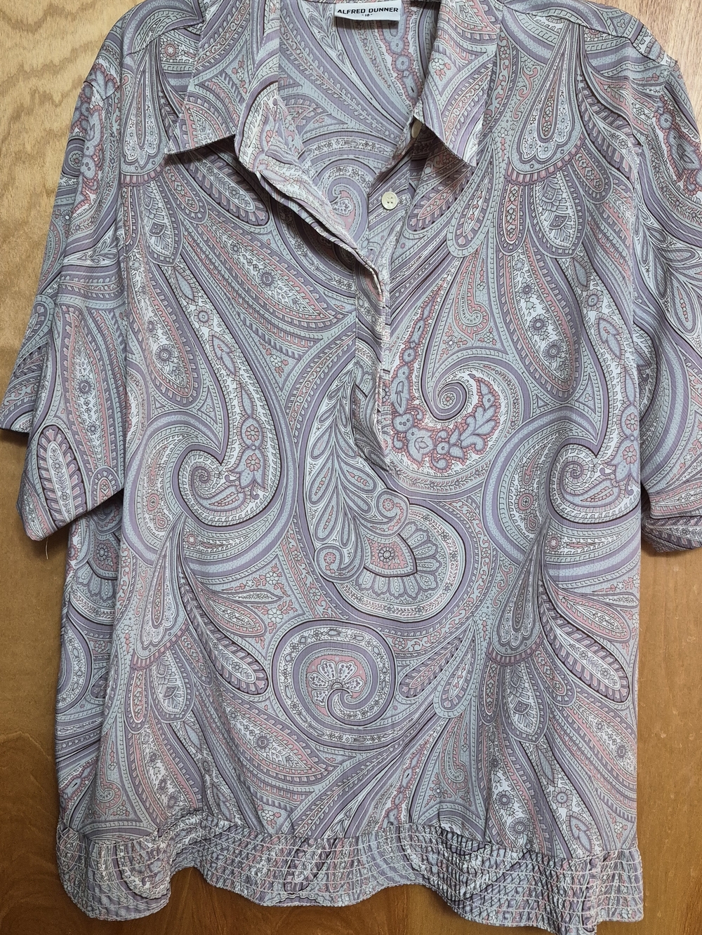 Alfred Dunner Paisley Short-Sleeve Blouse - Lavender and Dusty Rose